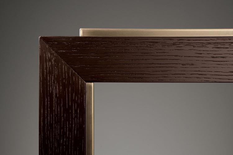 Khan console in Moka Oak finish and bronze metal details