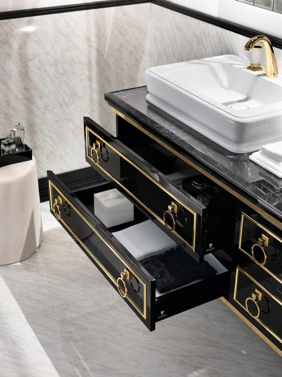 Туалетный столик Lutetia, отделка Black, мрамор Nero Marquinia