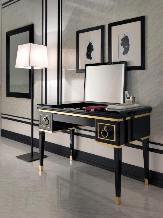 Туалетный столик Lutetia, отделка Black, мрамор Nero Marquinia