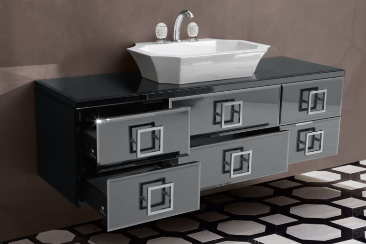 Тумба Daphne, зеркало Smoke, столешница из зеркала Smoke