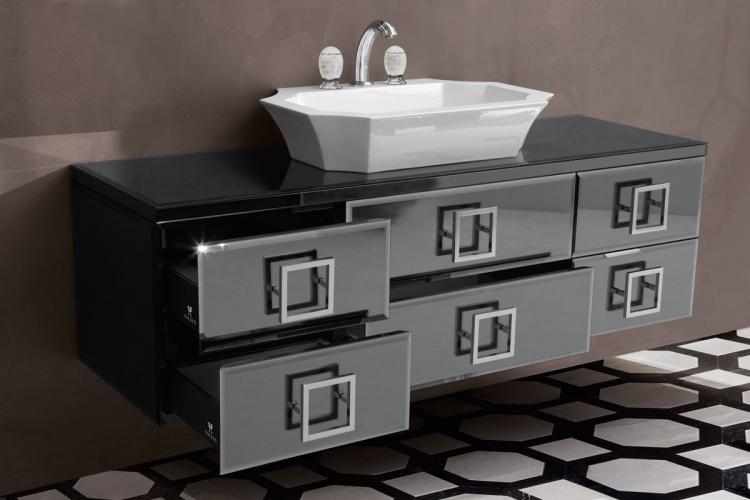 Daphne vanity unit, Smoke mirror, Smoke mirror top