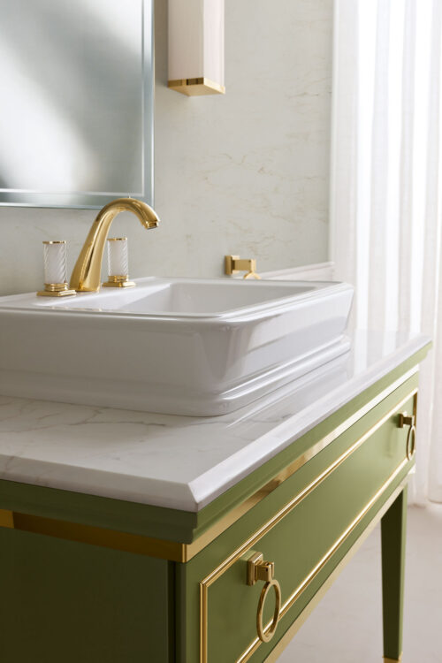 Тумба для ванной Lutetia, отделка Mint, мрамор Lasa Fantastico