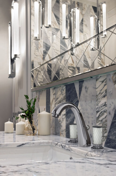 Смеситель Fortuny, декоративное зеркало