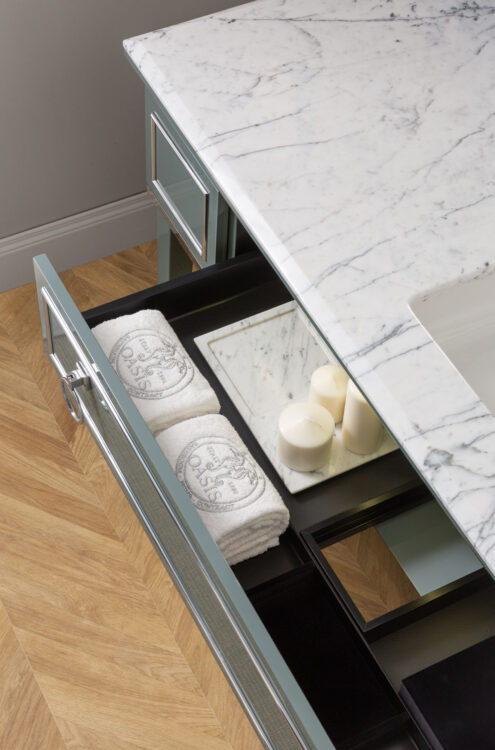 Тумба Lutetia, отделка Avio, мрамор Bianco Statuario