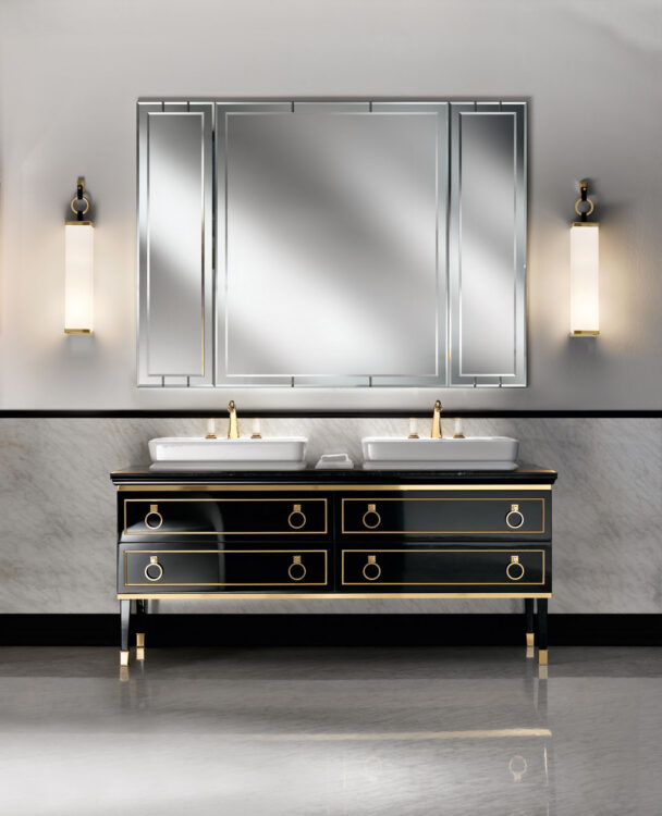 Тумба для ванной Lutetia, отделка Black, мрамор Nero Marquinia