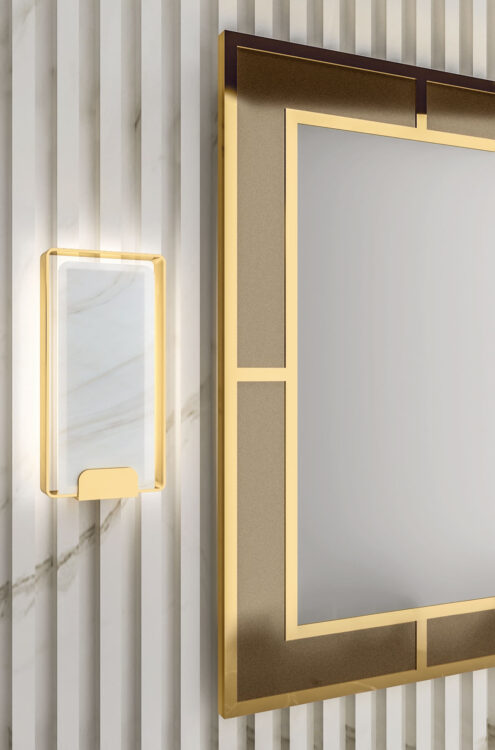 Тумба для ванной Lutetia, отделка Gianduia, мрамор Calacatta Oro