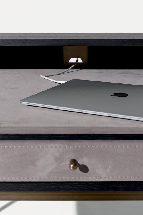 Proust writing desk supplied with desk grommet, on request