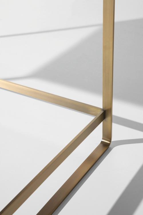 Proust writing desk in Black Oak finish with bronze metal finish details