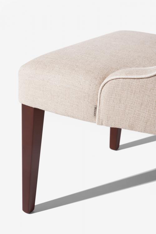 Isabey chair with Brown lacquered legs and covered in fabric
