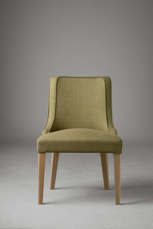 Isabey chair with Sand Oak finish and covered in fabric