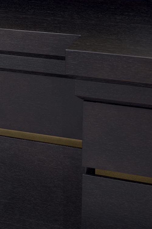 Moritz buffet in Moka Oak finish and bronze metal details