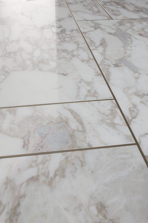 Saint Germain table in Moka Oak finish, marble top and bronze metal base