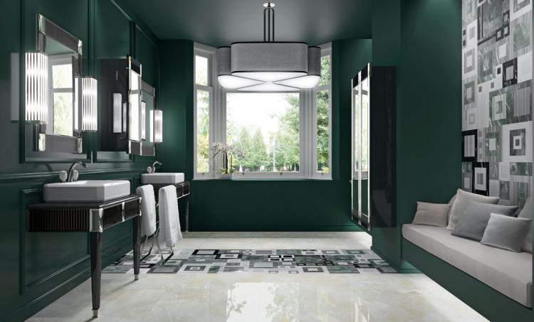 Rialto vanity unit, tall unit and wall unit, ribbed Black glass