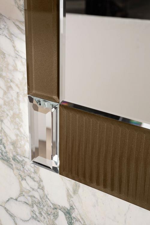 Rialto vanity unit, ribbed Gianduia glass, mirror