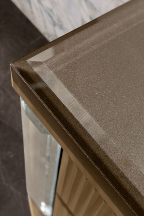 Тумба под раковину Rialto, рифлёное стекло Gianduia, зеркало