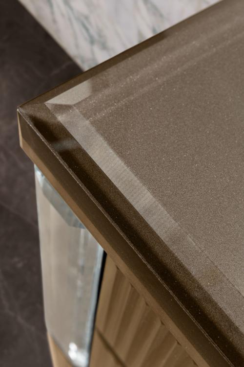 Rialto vanity unit, ribbed Gianduia glass, mirror