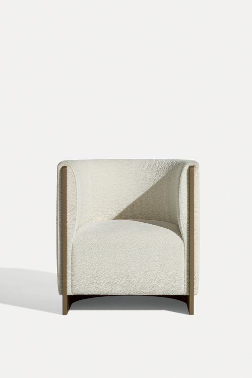Adeline armchair in fabric and bronze finish