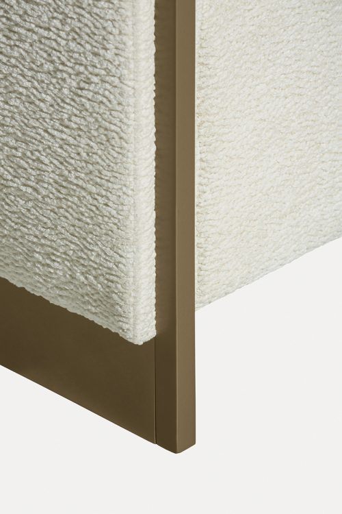 Adeline armchair in fabric and bronze finish