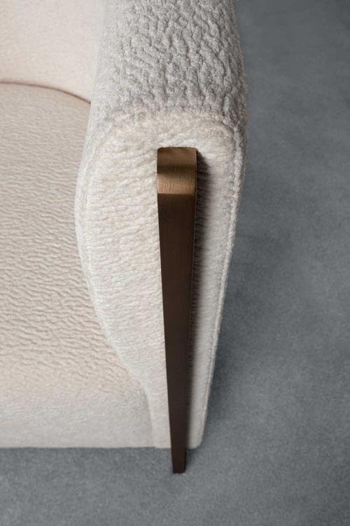 Adeline armchair in fabric and bronze finish
