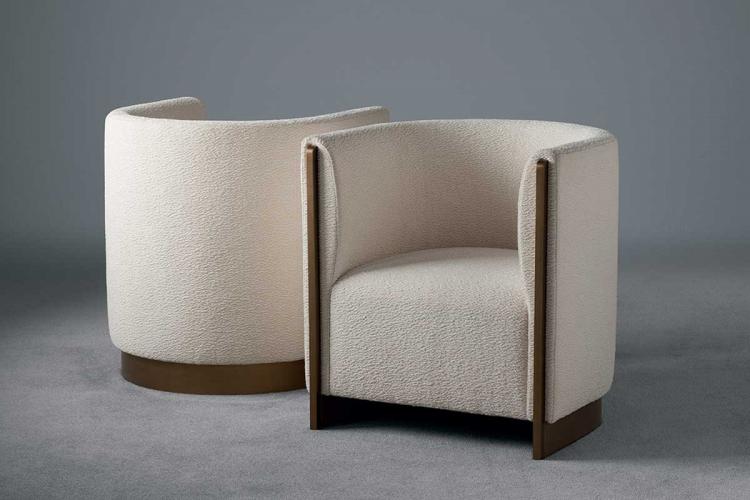 Adeline armchair in fabric and bronze finish