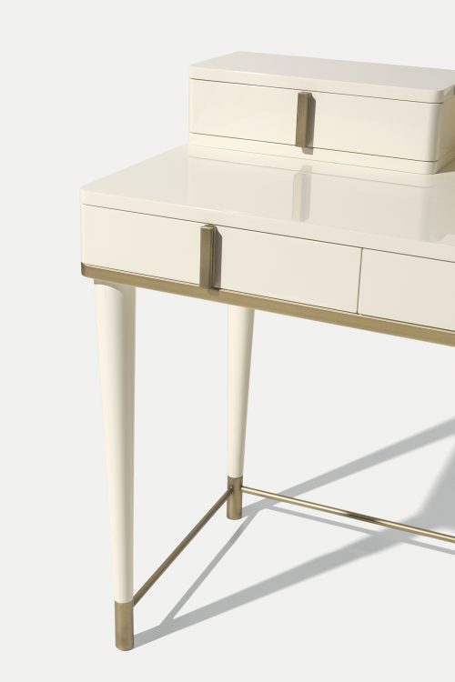 Dama writing desk - Avorio finish - bronze metal details