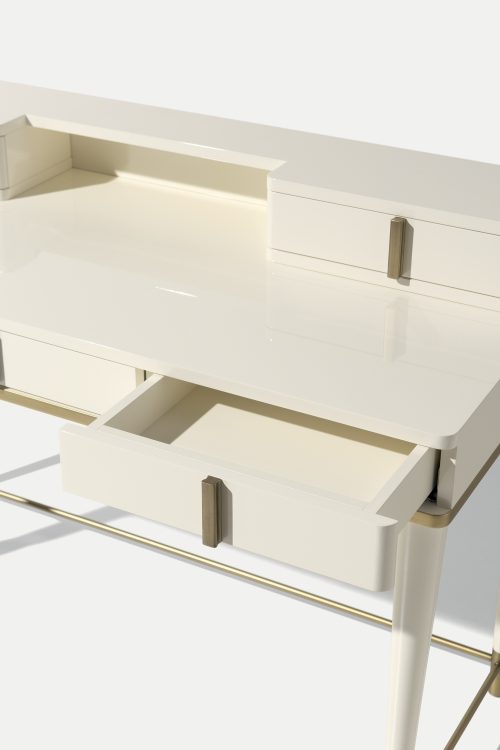 Dama writing desk - Avorio finish - bronze metal details