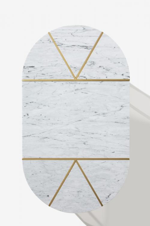 Morgan coffee tables with marble top and bronze metal structure