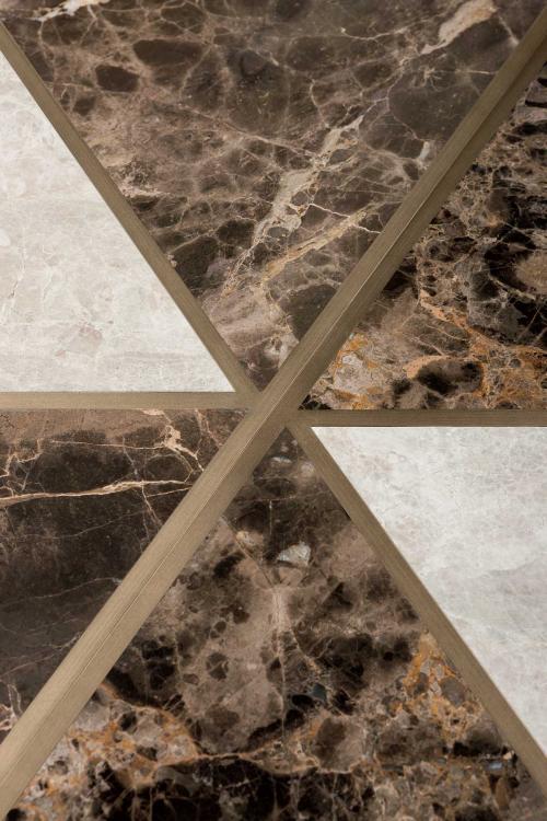 Morgan coffee table with marble top and bronze metal structure