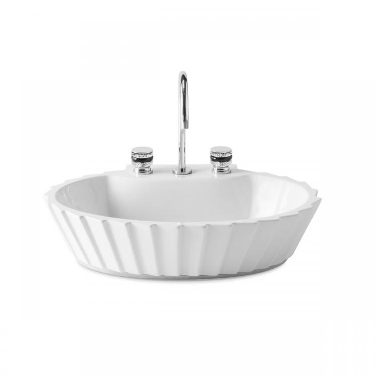 Plissé countertop washbasin - Chrome ring