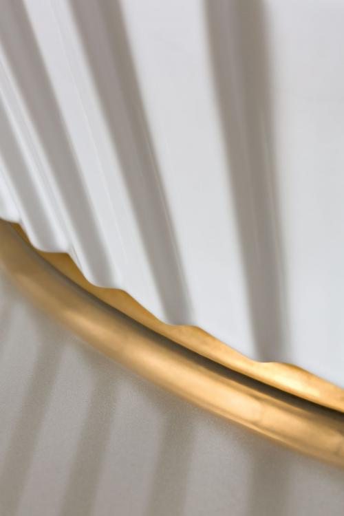Plissé countertop washbasin - white/gold version