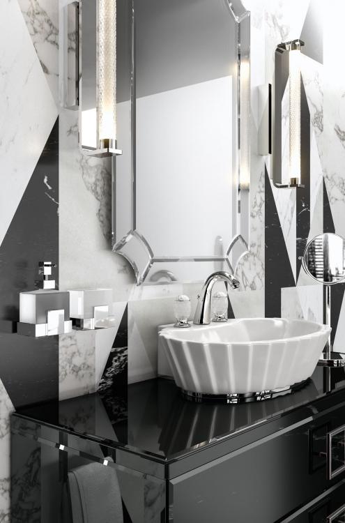 Plissé countertop washbasin - white/chrome version