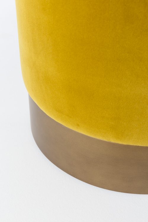 Otto pouf with bronze lacquered base and covered in velvet