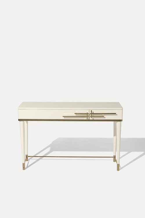 Консоль Origami — глянцевая отделка Avorio, металл в отделке бронза