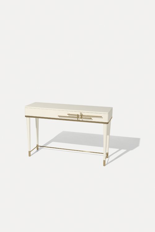 Консоль Origami — глянцевая отделка Avorio, металл в отделке бронза