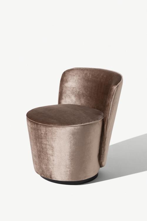 Opera armchair with Moka Oak and covered in velvet