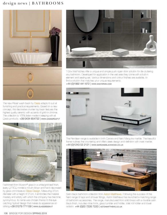 Editorial bath Bridge For Design Spring Issue 2019