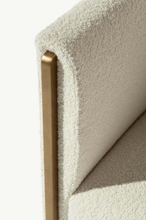 Adeline armchair in fabric and bronze finish