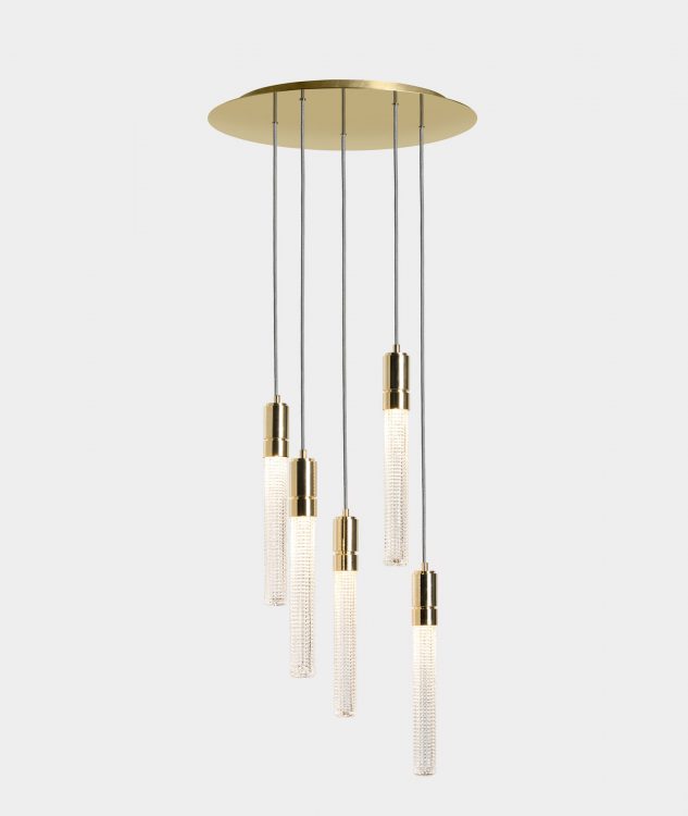 Ducale Flute Down - Suspended Lamp - 5 Units - Kube glass