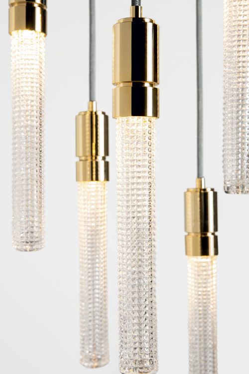 Ducale Flute Down - Suspended Lamp - 5 Units - Kube glass