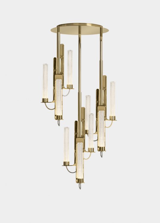 Ducale Flute Up - Suspended Lamp - Triple Unit - Kube glass