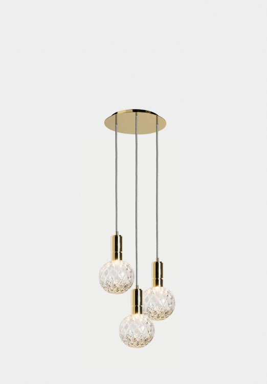 Ducale Sphera Down - Suspended Lamp - Triple Unit - Rhombus glass