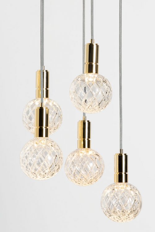 Ducale Sphera Down - Suspended Lamp - 5 Units - Rhombus glass