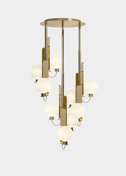 Ducale Sphera Up - Suspended Lamp - Triple Unit - Smooth glass