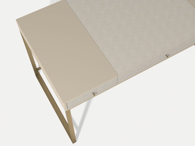 Proust console in Lino lacquered finish and bronze metal details