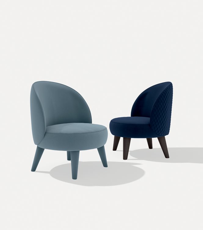 Sophie armchair covered in velvet