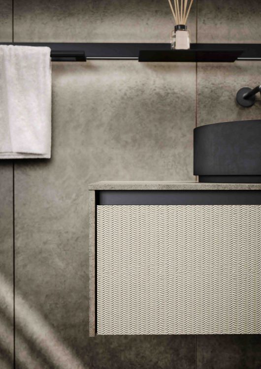 Frontal drawers in Woven leather Deluxe version