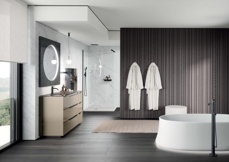 Volcano bathtub in matt white Lightfeel