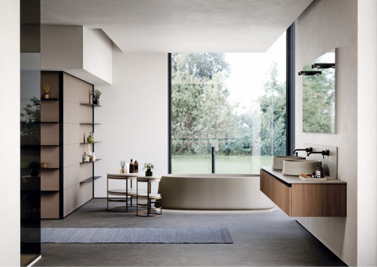 Volcano bathtub in matt Tortora elegance Lightfeel 