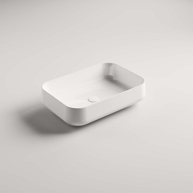 Lisa countertop washbasin in glossy white ceramic