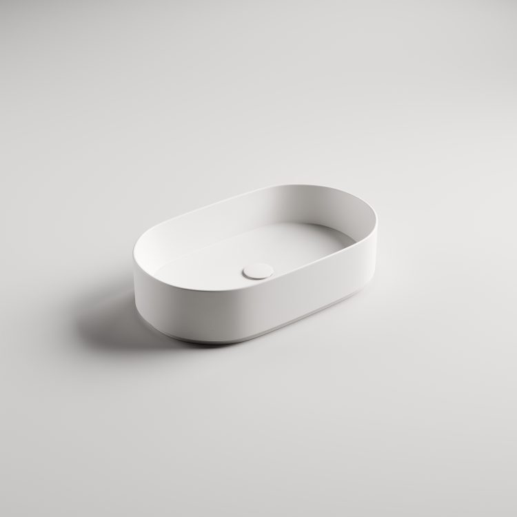 Sarah countertop washbasin in matt white ceramic